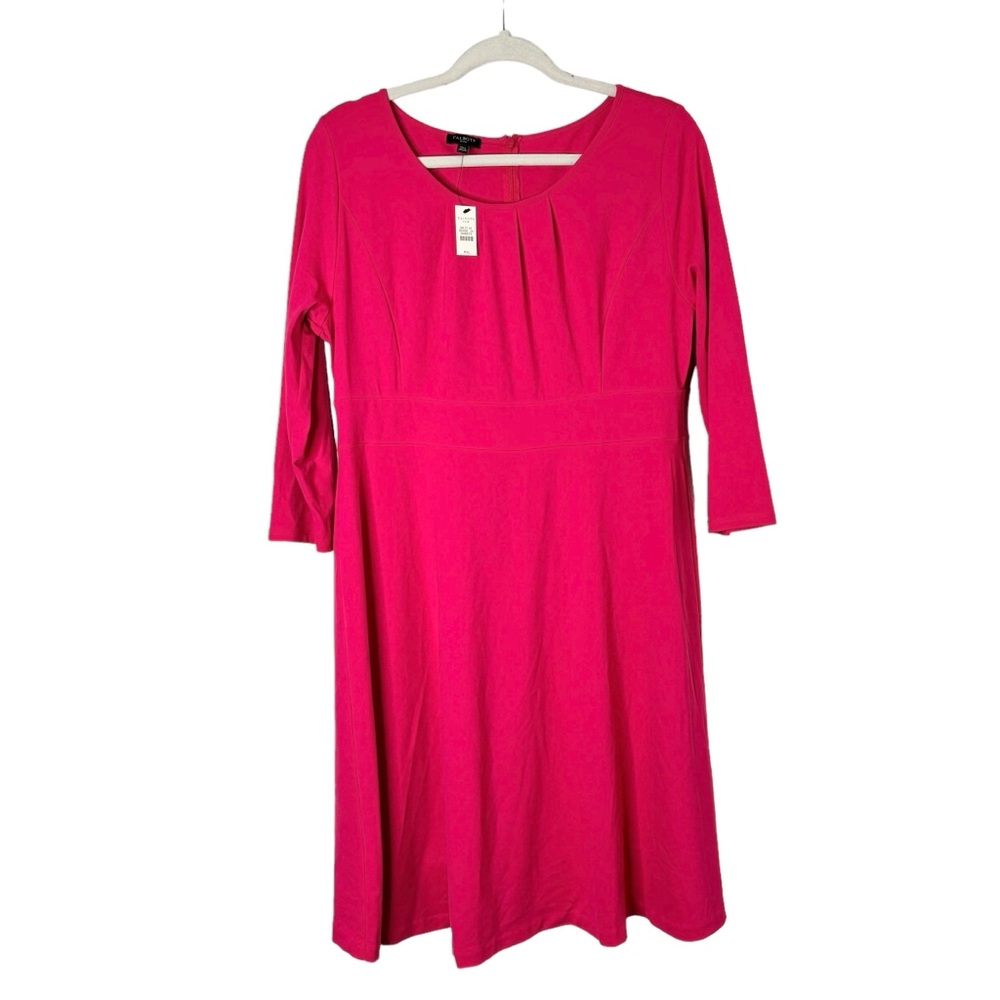 Talbots Pink 3/4 Sleeve Stretch Knit Dress Size XL Petite NWT